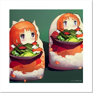 Kawaii Anime Sushi Posters and Art